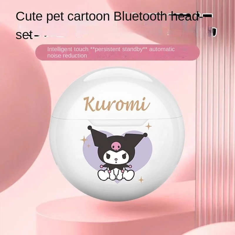 New San Liou Hello Kitty Kuromi Cartoon High Quality Wireless Bluetooth Earbuds Half In Ear Girls Cute Kitty Mini TWS Earbuds