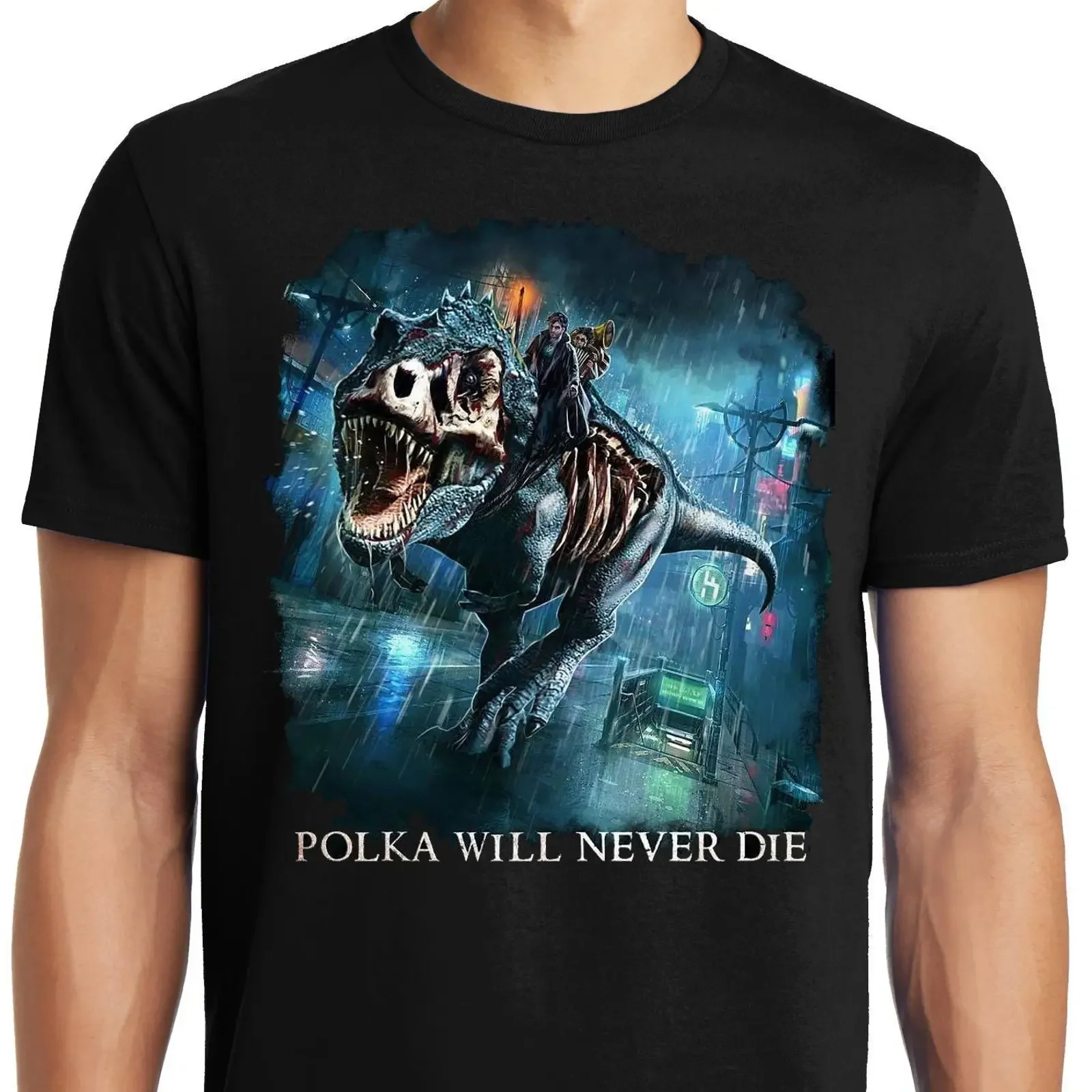 T-shirt PubliciT grande taille King Size Polka Will Never Die, vintage, délavé, doux, légèrement polyvalent, tendance