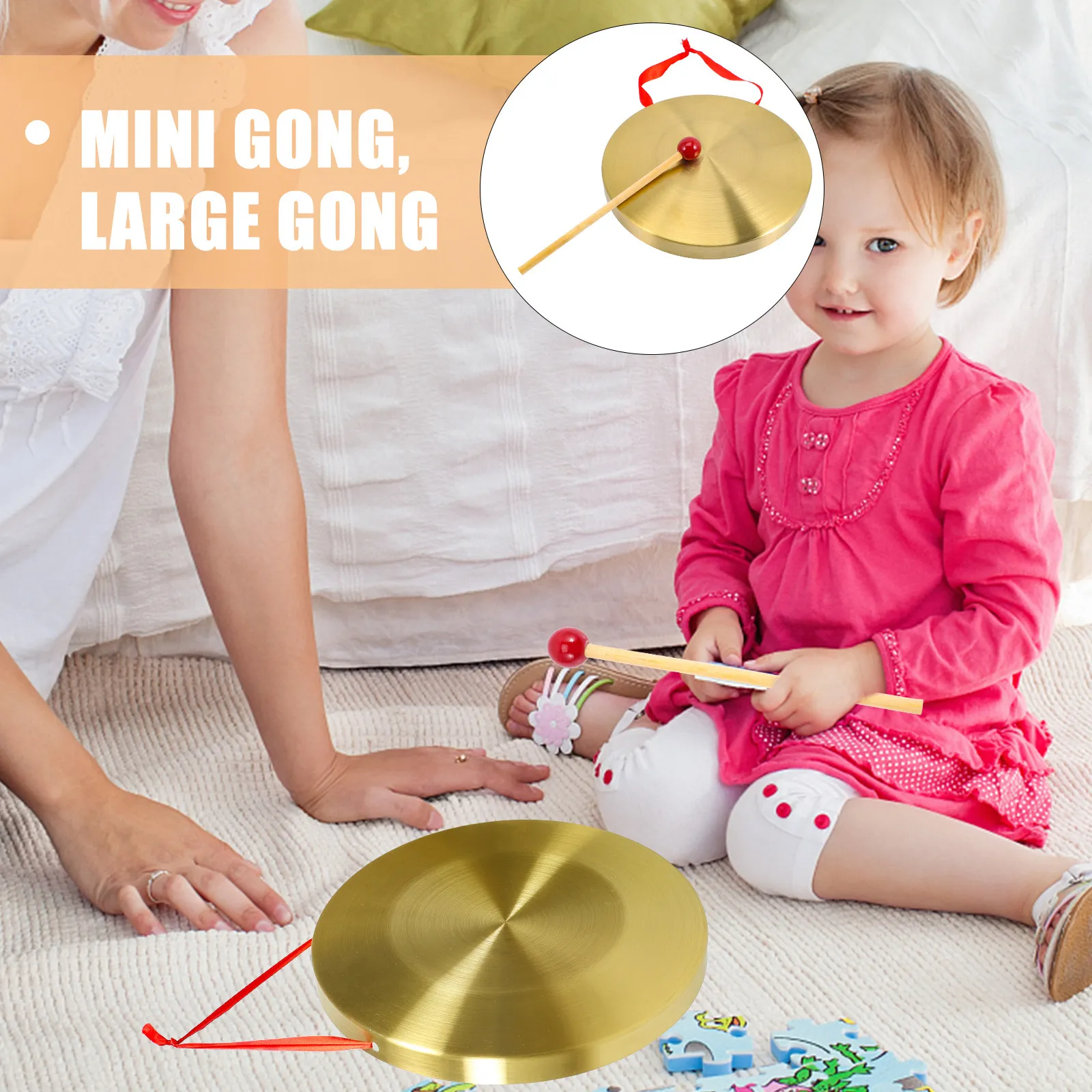 

Портативный медный гонг с молотком, прочный металлический ударный инструмент для торжеств, спортивных мероприятий, ручной гонг