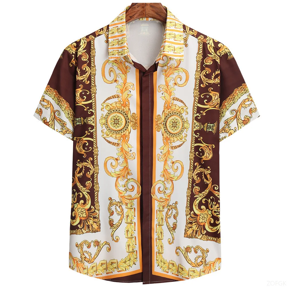 قميص هاواي بيتيس الرجالي في الشرق الأوسط العربي الإسلامي متعدد الألوان على الطراز الأوروبي