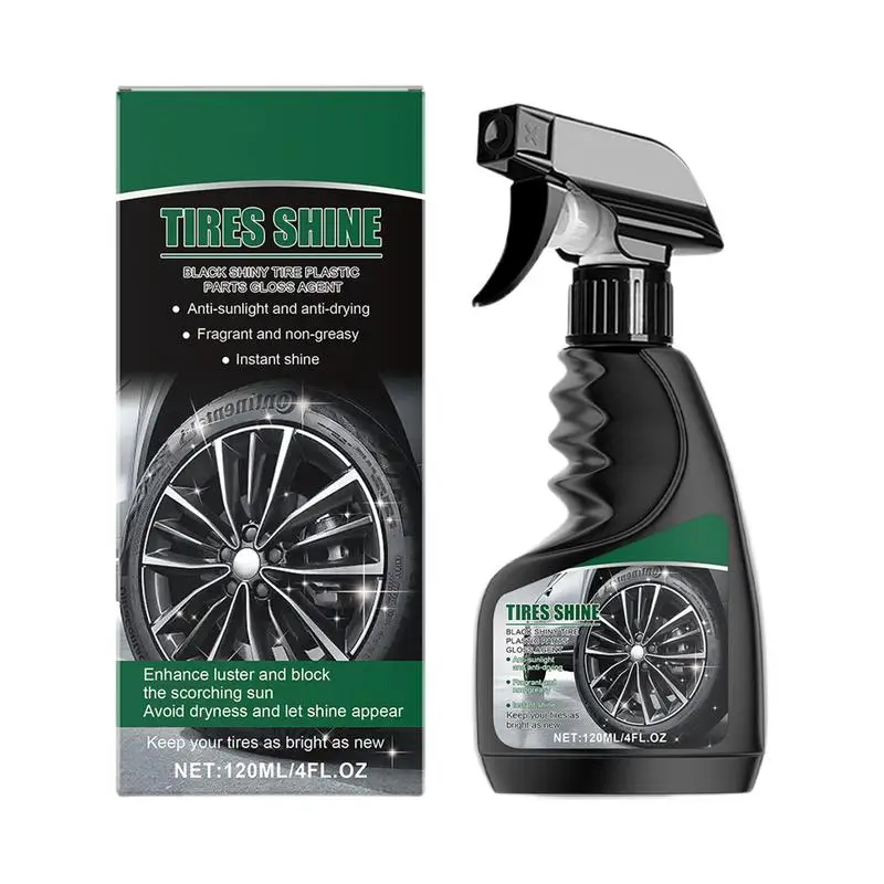 

Vehicle Tire Shine Powerful Tire Shine Spray 120ml UV Protection Wheel Shine Natural Shine Spray Automotive Tire Detailing Tool