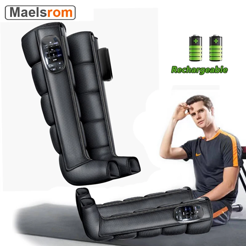 Air Compression Leg Massager with 6Modes & 4Intensitie Rechargeable Shiatsu Kneading for Feet Ankles Calves Deep Muscle Recovery