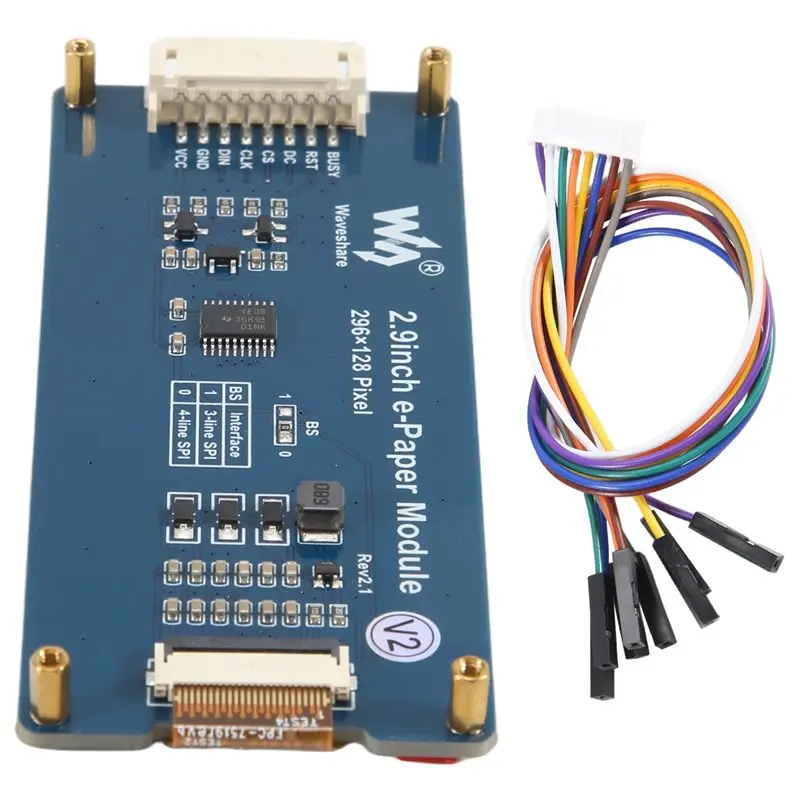 N36R-Waveshare 2.9 Inch E-Ink Display Local Refresh 296X128 Resolution SPI Communication Interface For Raspberry Pi 4 /Arduino