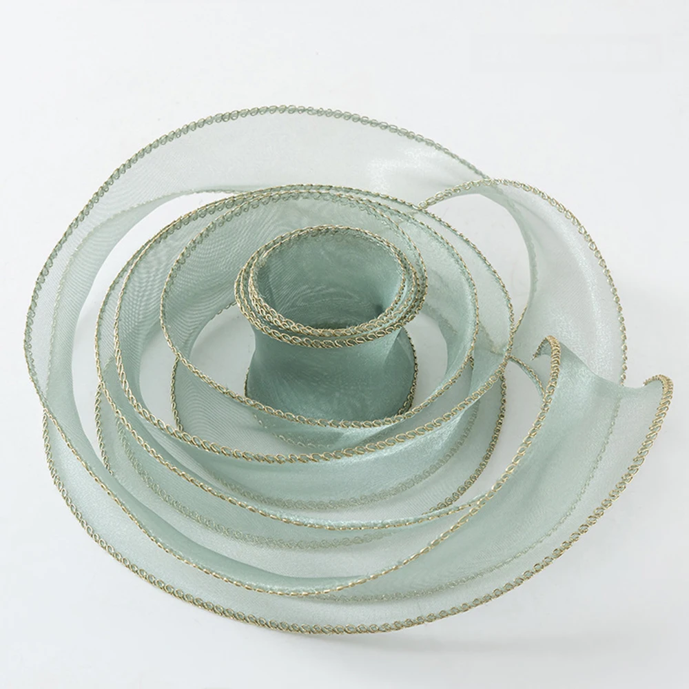 Decor Ribbon Wired Edge Wired Ribbon Organza Ribbon Shimmering For Party Decoration Birthday Wedding