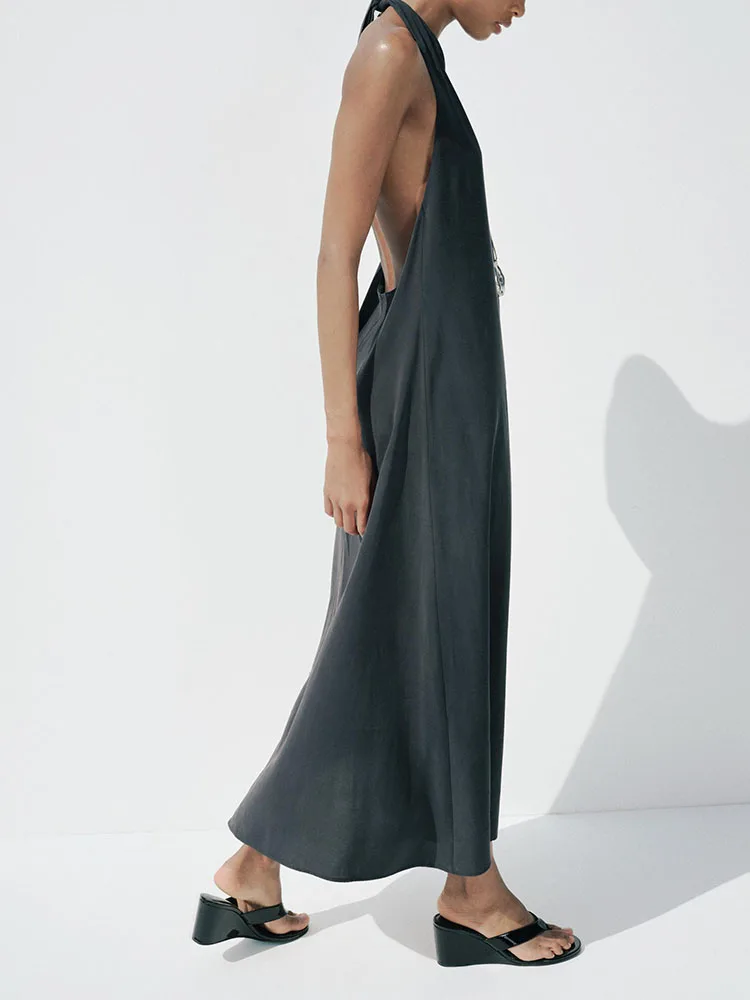 Novo outono feminino dr elely scela com nó ne pendurado saia midi faionable e sli