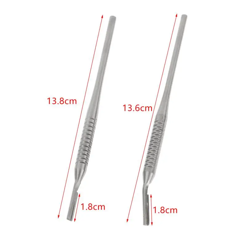 1/2Pcs Stainless Steel Scalpel Handle Anti-slip Design Straight Curved Tips for Nail Art Engraving Small Parts Repair