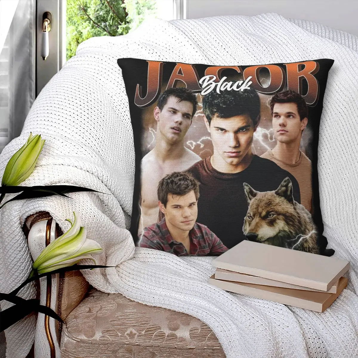 

Классическая наволочка «Сумерки Джейкоба» с принтом, тканевый чехол для подушки, украшения, наволочка, домашний квадратный чехол 40*40 см