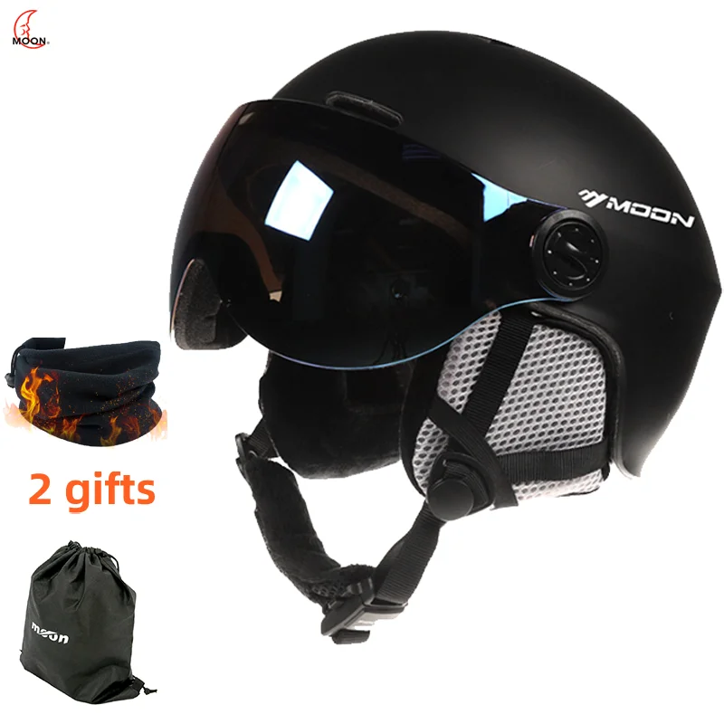 MOON-Ski Helmet with Glasses, Snow Visor, Forming, Safety Equipment, Outdoor Sports, Winter