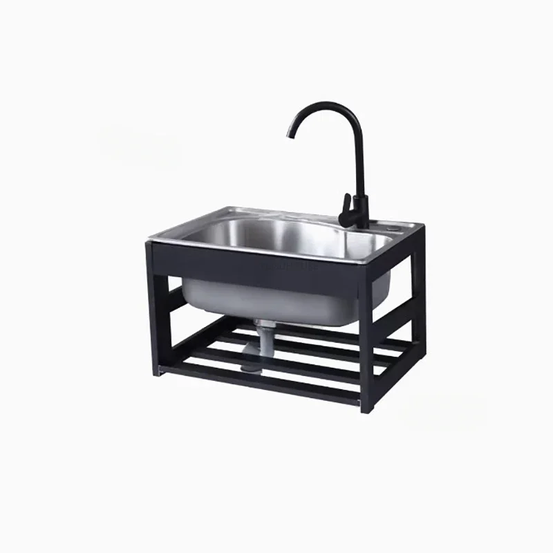 Stainless Steel Kitchen Sinks with Bracket for Home Balcony Wall-mounted Pool Washbasin Creative Kitchen Accessories Single Sink