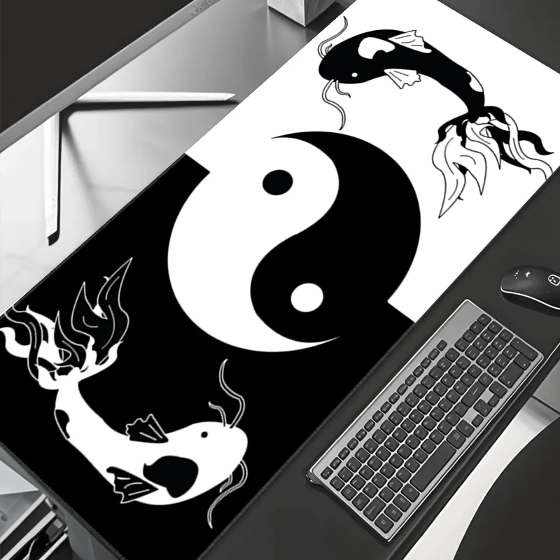 

Anti-slip rubber of the Yin-Yang Koi pattern game mouse pad is suitable for high-definition printing in offices and for gamers