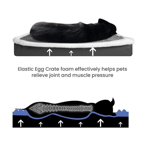 Benepaw 부드러운 정형 개 침대, 세척 가능한 미끄럼 방지 계란 상자, 폼 켄넬 패드, 애완 동물 수면 매트 쿠션, 소형 중형 대형 번식 