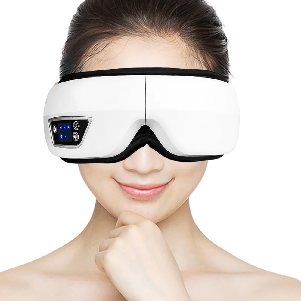 Eye Massager Heating Eyes Mask with Music Airbag Massage for Migraines, Dry Eye, Eye Strain, Dark Circles Relief Improve Sleep