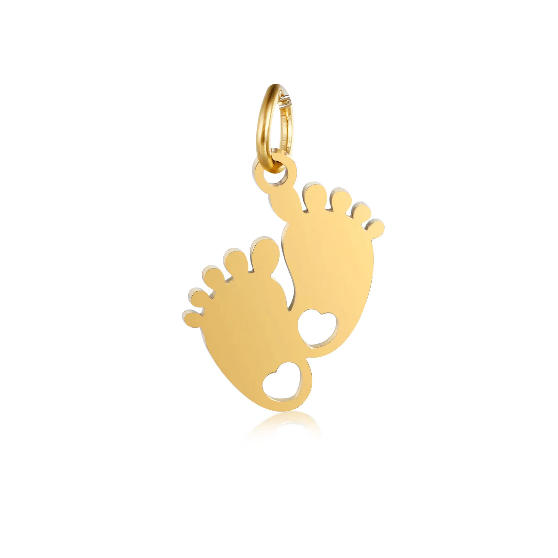 Stainless steel mirror polished fat foot pendant diy furnace vacuum gold-plated titanium steel trinket accessories