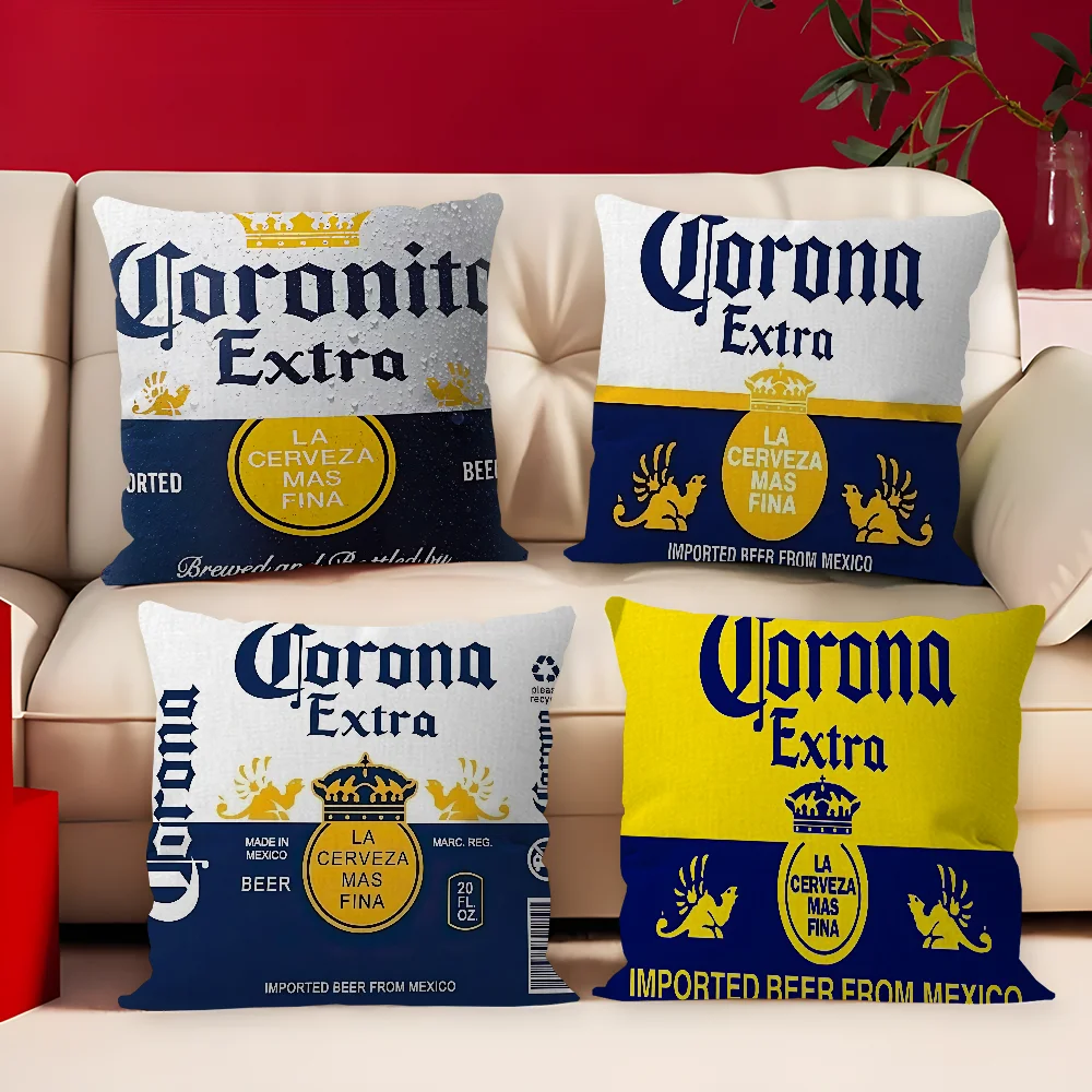 C-Corona E-Extra Beer Cushion Cover Inches Farmhouse Decor Home Throw Pillow Covers For Couch Decorations