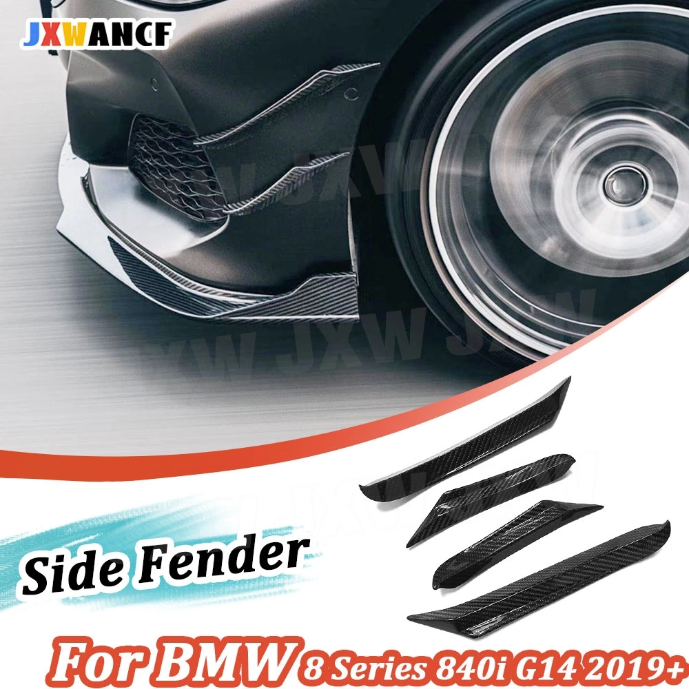 

JXWANCF Передняя противотуманная фара, боковые канавки, плавники для BMW 8 серии 840i G14 G15 G16 2019 + сухой карбоновый бампер, боковой вентиляционный сплиттер, спойлер