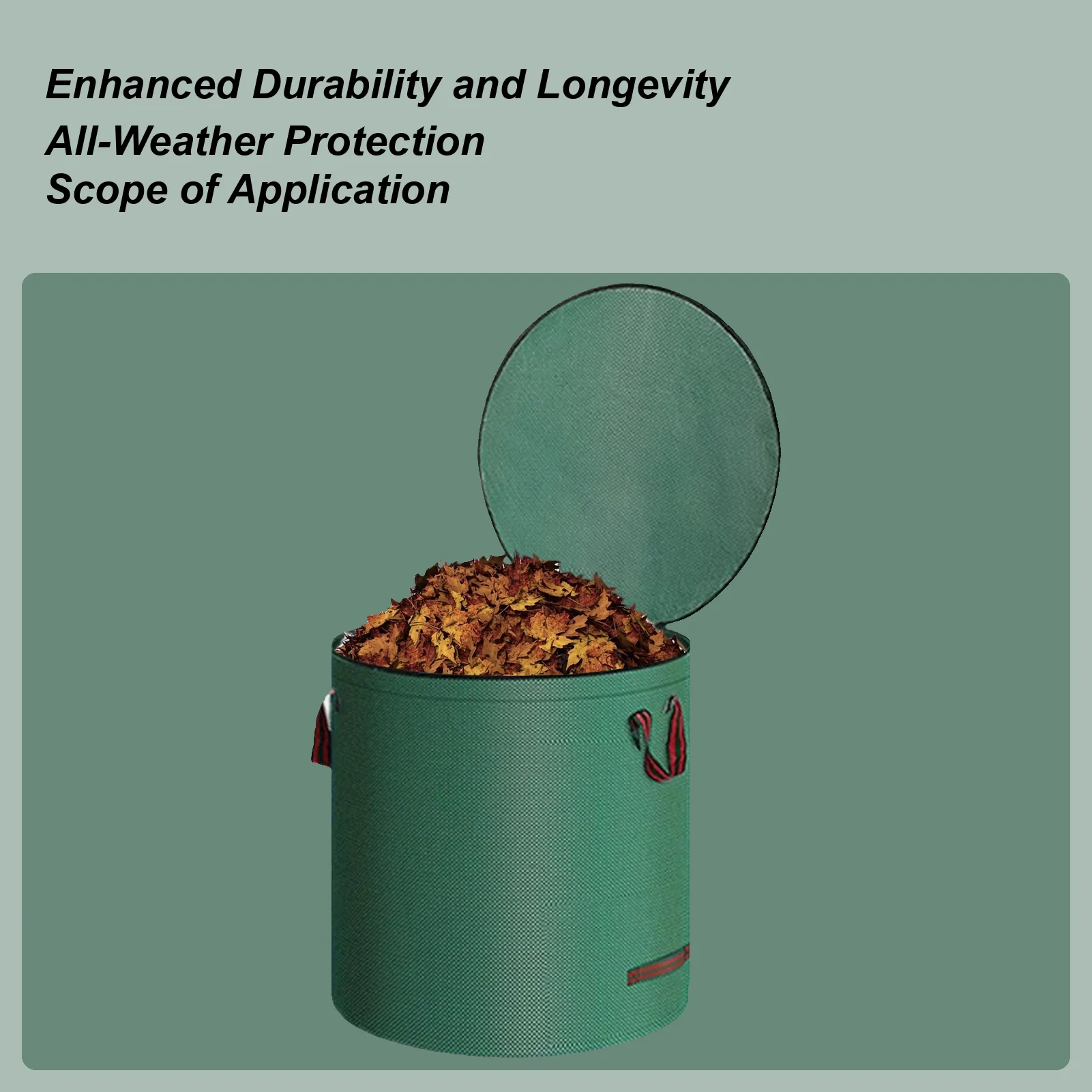 Garden Waste Bag with Lid Garden Leaf Bag Large Capacity Plant Clippings Pouch with Handle Trash Waste Containers Storage for