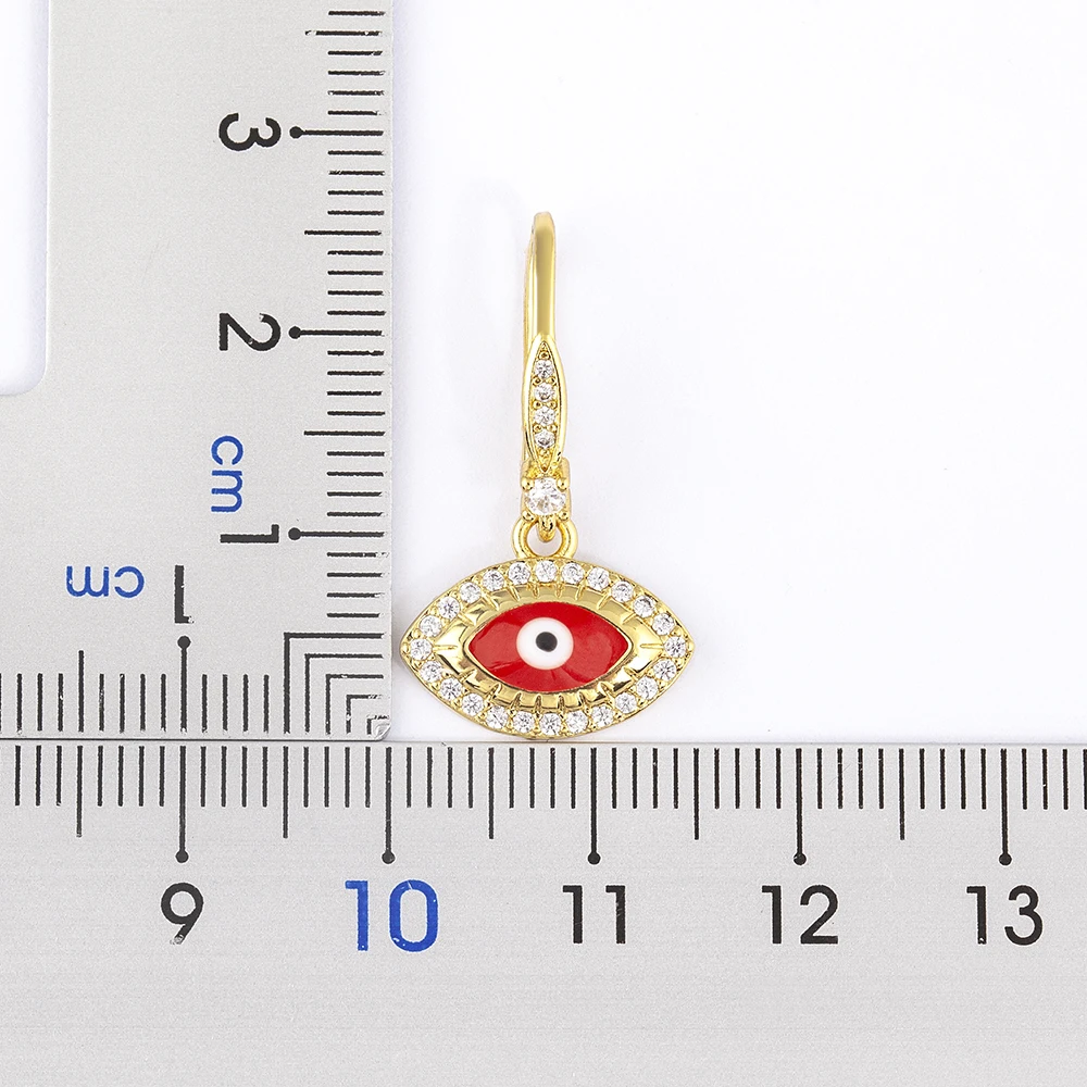 Nidin New Turkish Amulet Evil Eye Drop Earrings 4 Colors Lucky Charm Dangle Ear Hook Jewelry Birthday Wedding Gift Wholesale