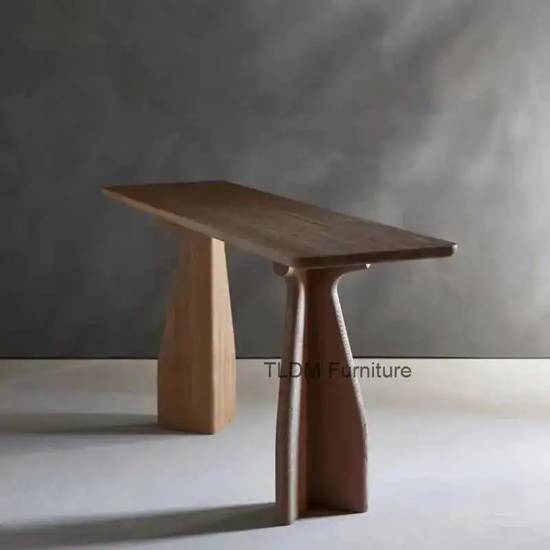 

Wood Modern Corner Table Hallway Unique Entrance Salon Console Tables Luxury Glamor Console Ingresso Living Room Furniture