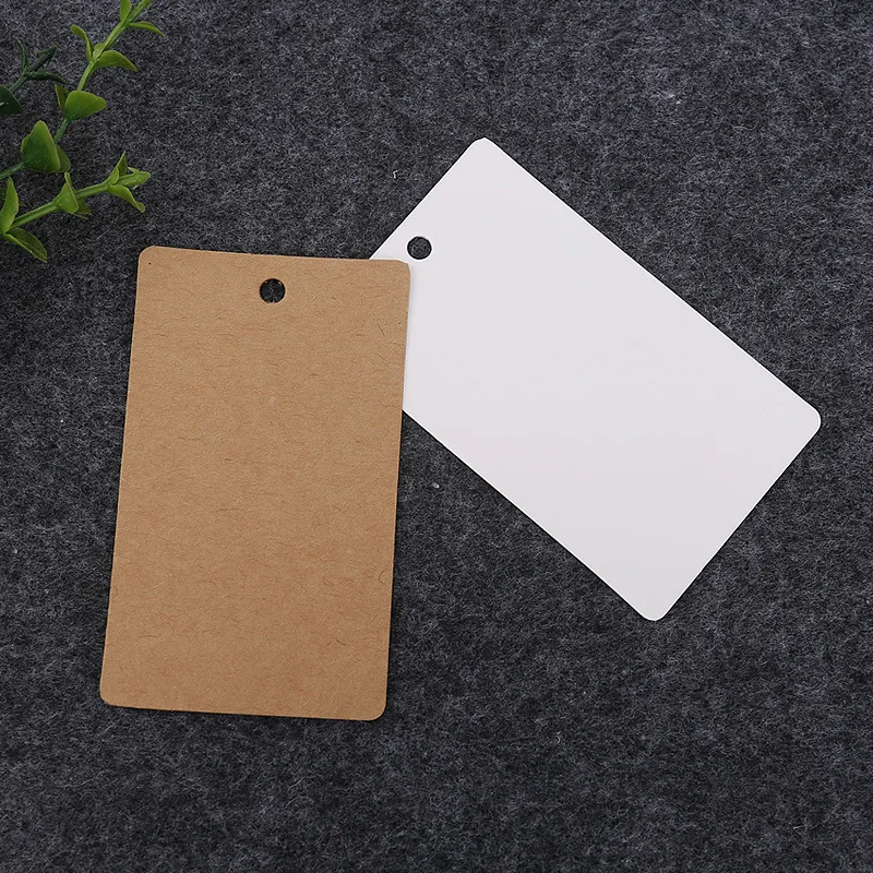 Blank Price Tag Cardboard Gift Tags White Kraft Paper Labels DIY Graffiti Card Garment Tags Thank You Message Cards 9x5cm 50pcs