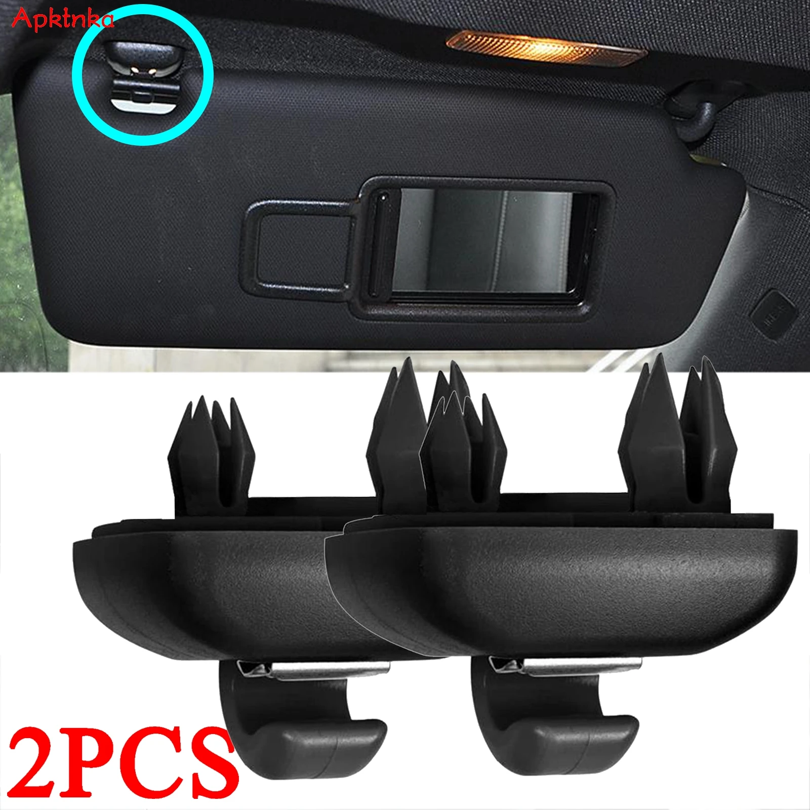 Apktnka 2x Inner Sun Visor Hook Clips Hanger Holder Buckle Bracket Retainer For Audi A1 A3 A5 Q3 Q5 S4 S5 TT RS3 OE# 8U0857562A