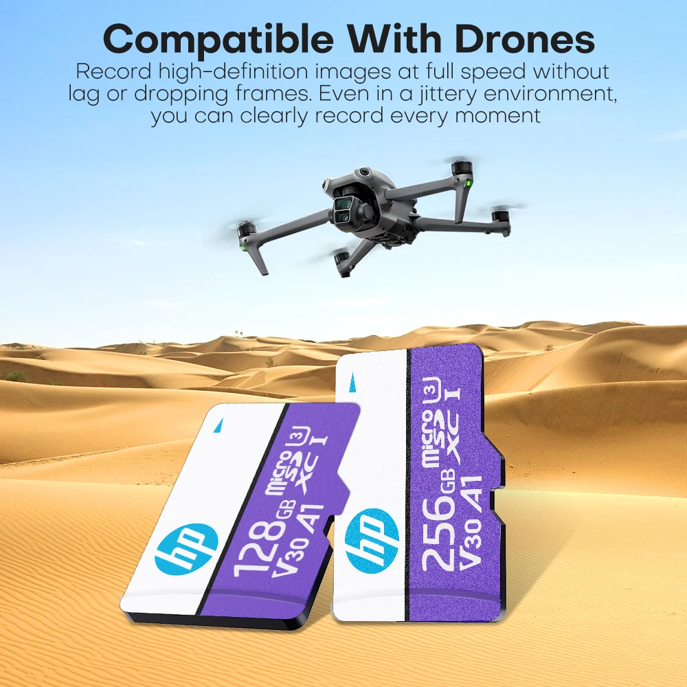 بطاقة HP Ultra Micro tf SD 256 جيجابايت 128 جيجابايت 64 جيجابايت بطاقة SD صغيرة SD/TF بطاقة فلاش بطاقة الذاكرة miniSD للهاتف والطاولة