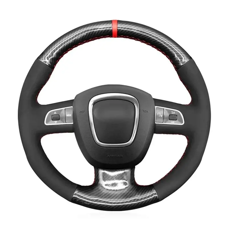 Customized Original Car Steering Wheel Cover Non-slip Suede Leather Braid For Audi A3 (8P) A4 (B8) A5 A8 A8 L Q7 RS 4 S4 S5 S6