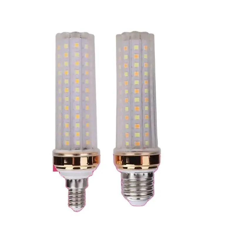 

1PC AC110v 220v E27 E14 LED Corn Bulb 12w 16w 20w 24w CCT Lamp Warm White +White Three Color 3000k 4000K 6000k Candle Chandelier