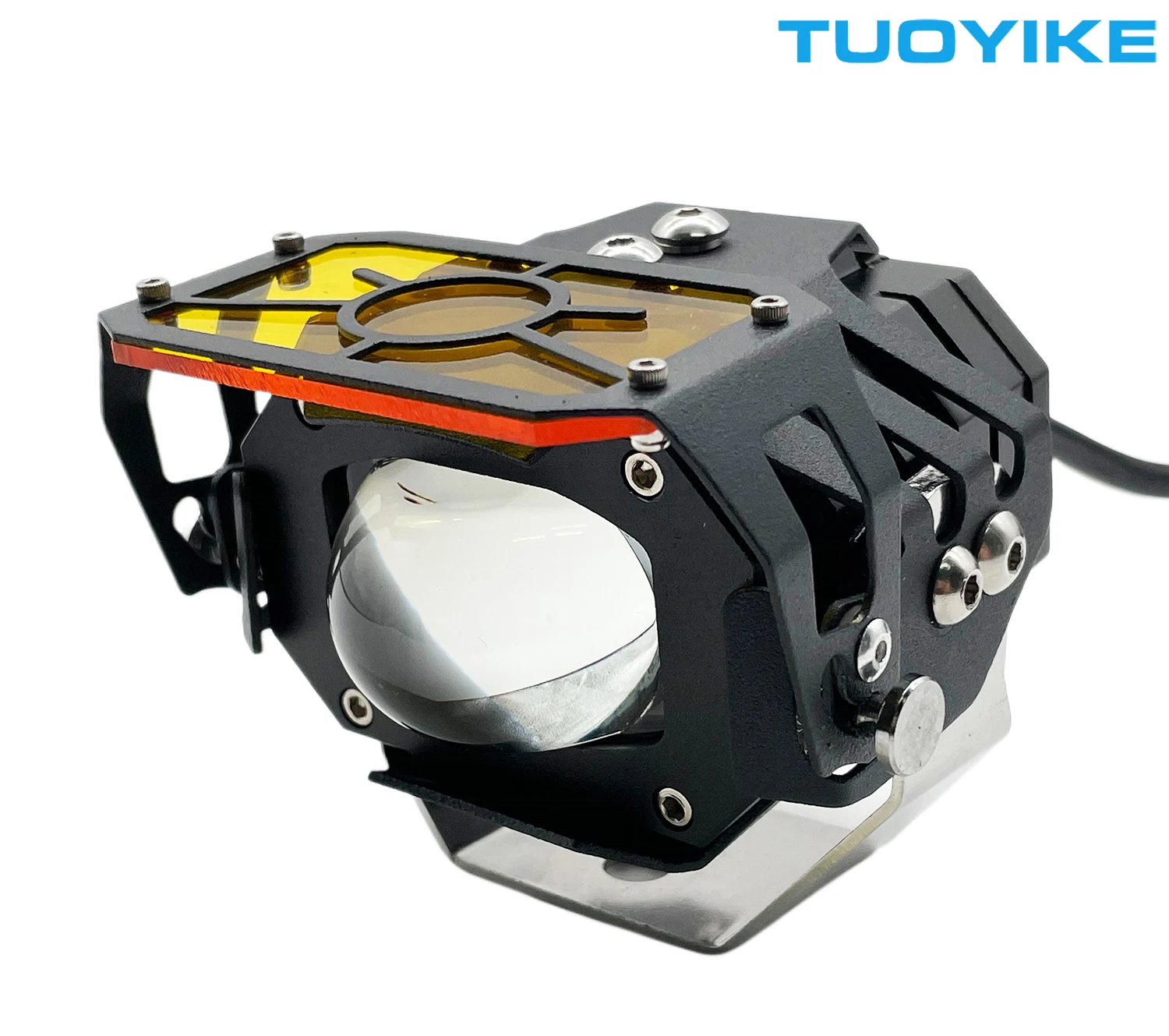 T80 LED proiettore lente faro Laser Spotlight Devil Eye Light 5 modalità guida fuoristrada lampada ausiliaria SUV auto moto 60W