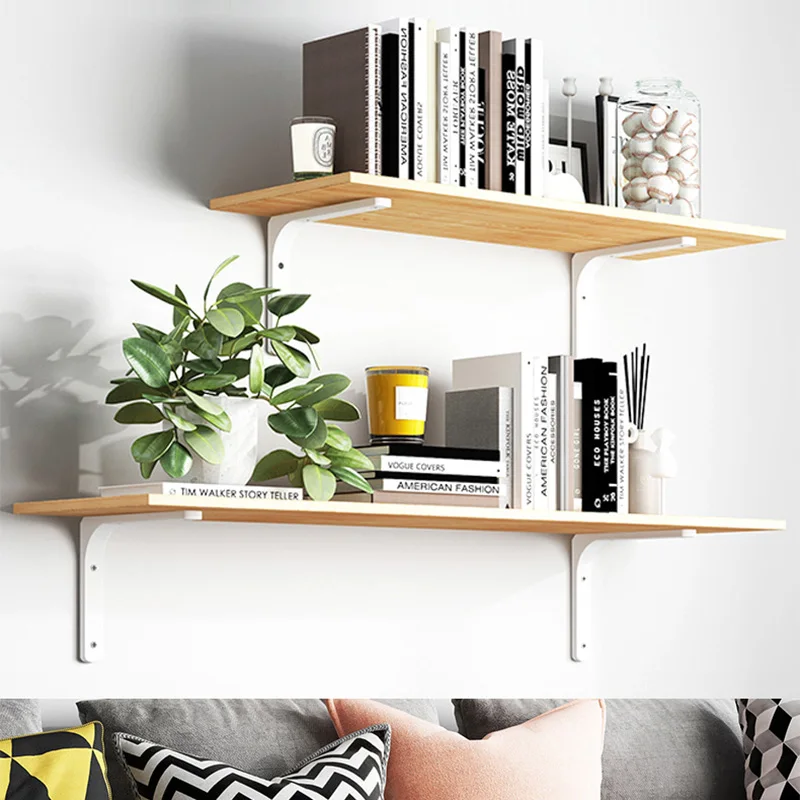 2pcs  Wall Shelf Brackets Etagere Triangular Bracket Indoor Furniture Storage Shelf Wall Mounted Multifunctional storage rack