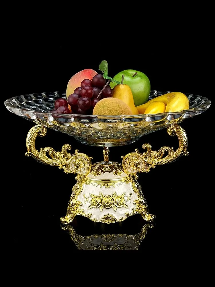 Fruit Plate Glass Large Home Living Room Luxury Fruit Plate Decoration Bar