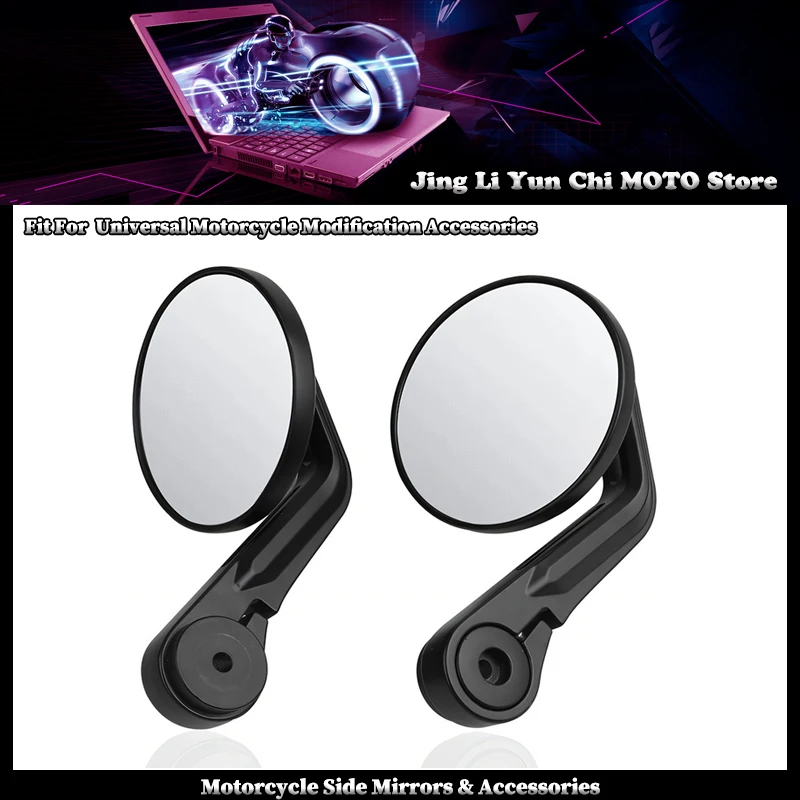

Fit For Benelli Motorcycle Bar End Side Rearview Mirror Universal Motorbike Bike Handlebar Rear View Mirrors 1 Pair 7/8" 22mm
