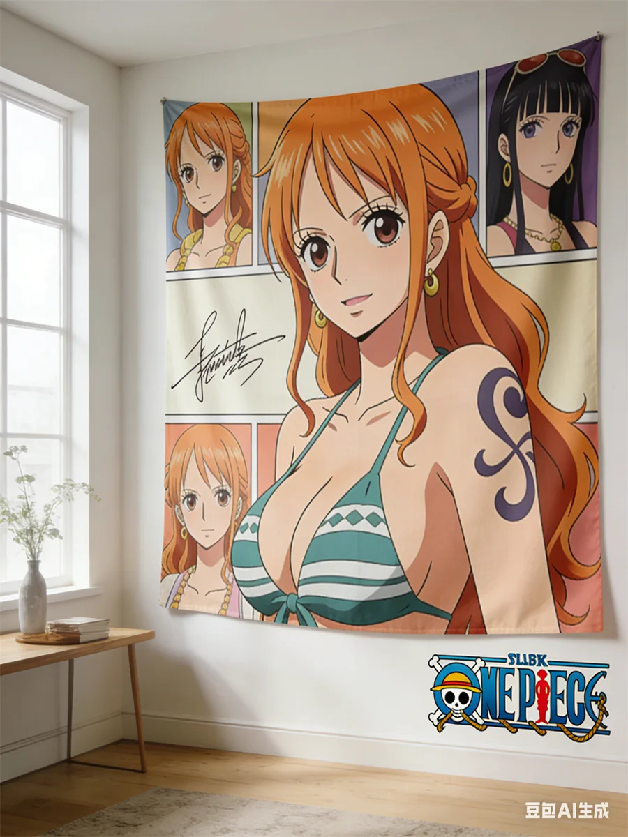 One Piece Luffy 3D-Effekt Wandteppich - Anime Piratenflaggen-Thema Hängende Dekoration für Schlafzimmer, Wohnzimmer & Studentenwohnheim