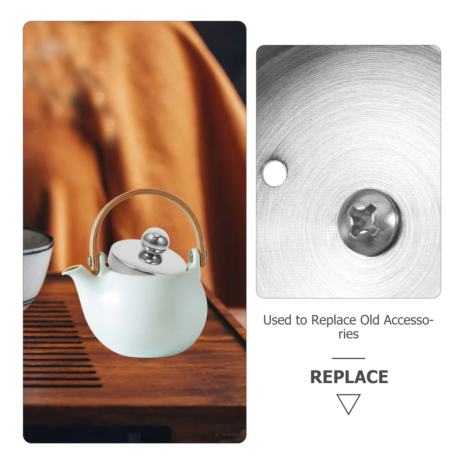 Teapot Replacement Lid 4.6 Cm Stainless Steel Tea Infuser Cover Accessories Quick Install Filter Debris Long Term Use