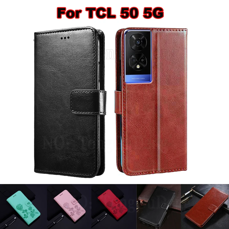 Book Stand Flip Case for TCL 50 5G чехол PU Leather Capa Wallet Phone Cover For Carcasas TCL 50 5G Mujer on Etui TCL50 5G Fundas