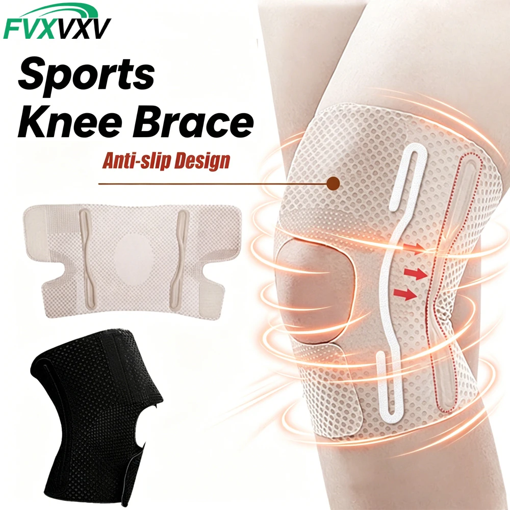 Genouillère avec stabilisateurs latéraux, soulage la douleur au ménisque, support de genou réglable et respirant pour l'arthrite, pour femmes et hommes, 1 pièce