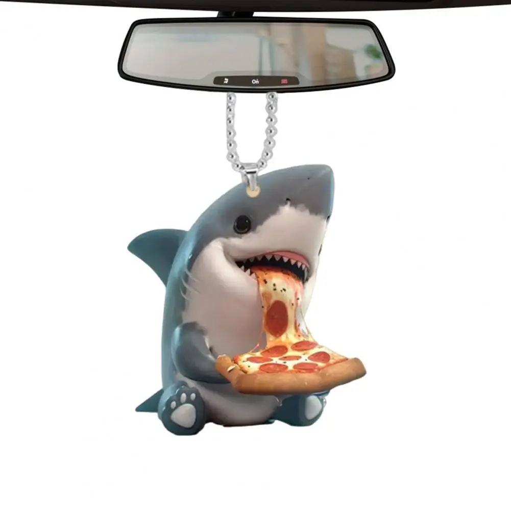 الاكريليك قلادة الكرتون البيتزا سلسلة مفاتيح مصنوعة من الأكريليك زخرفة لسيارة مرآة الرؤية الخلفية متعة اكسسوارات الديكور لتناول الطعام في السيارة في الأماكن المغلقة #2