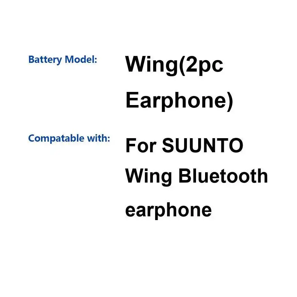 

For Suunto Wing Bluetooth Earphone Wing 2pc Earphone Battery 170mAh Stable High Capacity