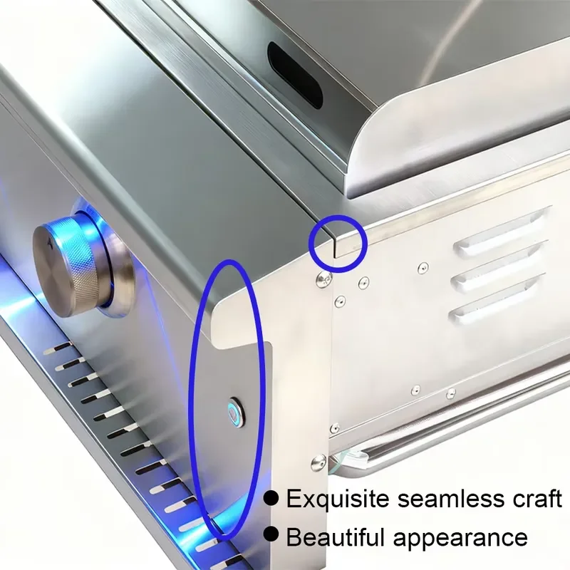 Premium 304 Stainless Steel BBQ Lid for Outdoor Kitchen Gas Teppanyaki Frying Pot Heavy Duty Modern Luxury Built in Design