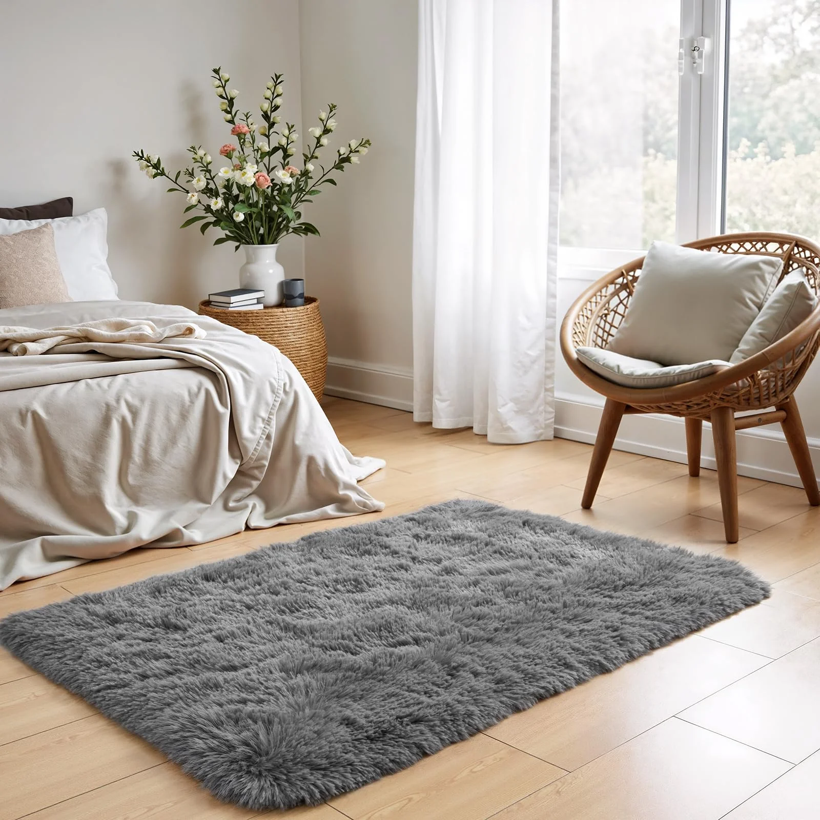 سجادة أرضية ناعمة فاخرة من الصوف من فيكاما، مناسبة لسجاد السرير في غرف النوم، وسجاد أقدام الأريكة وسجاد ديكور المنزل. #4