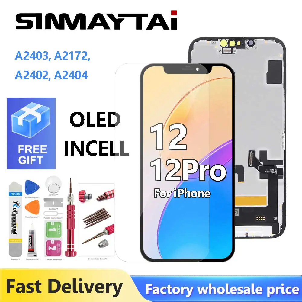 JK OLED / incell Display for iPhone 12 / 12 pro with 3D Touch Screen Digitizer Replacement For A2403 A2172 A2402 A2404 LCD