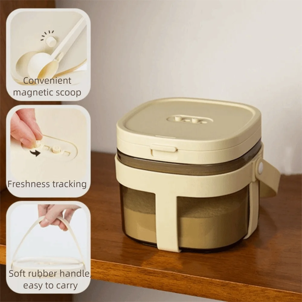 

Food Grade Milk Powder Storage Container Moisture-proof UV-Resistant Handheld Sealed Jar Stackable Large Capacity