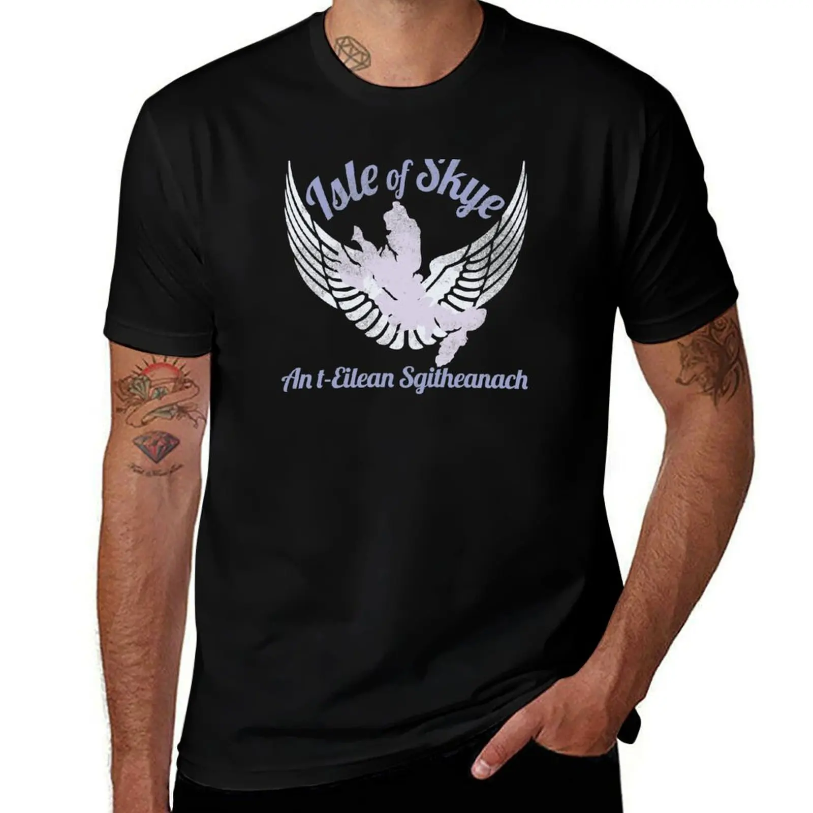 

Isle of Skye Winged Isle Blue Design T-Shirt Simple Trendy Casual T-Shirt