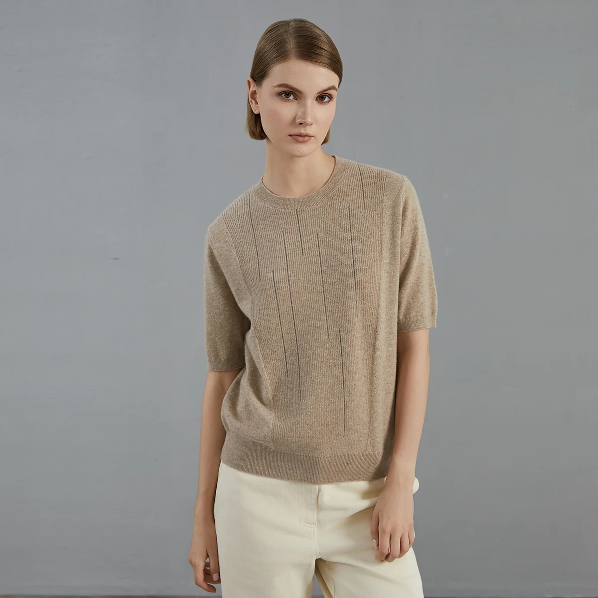 

BC798 Роскошный женский 100% кашемировый пуловер с круглым вырезом, вязаный свитер, модный кашемировый свитер высокого качества для женщин