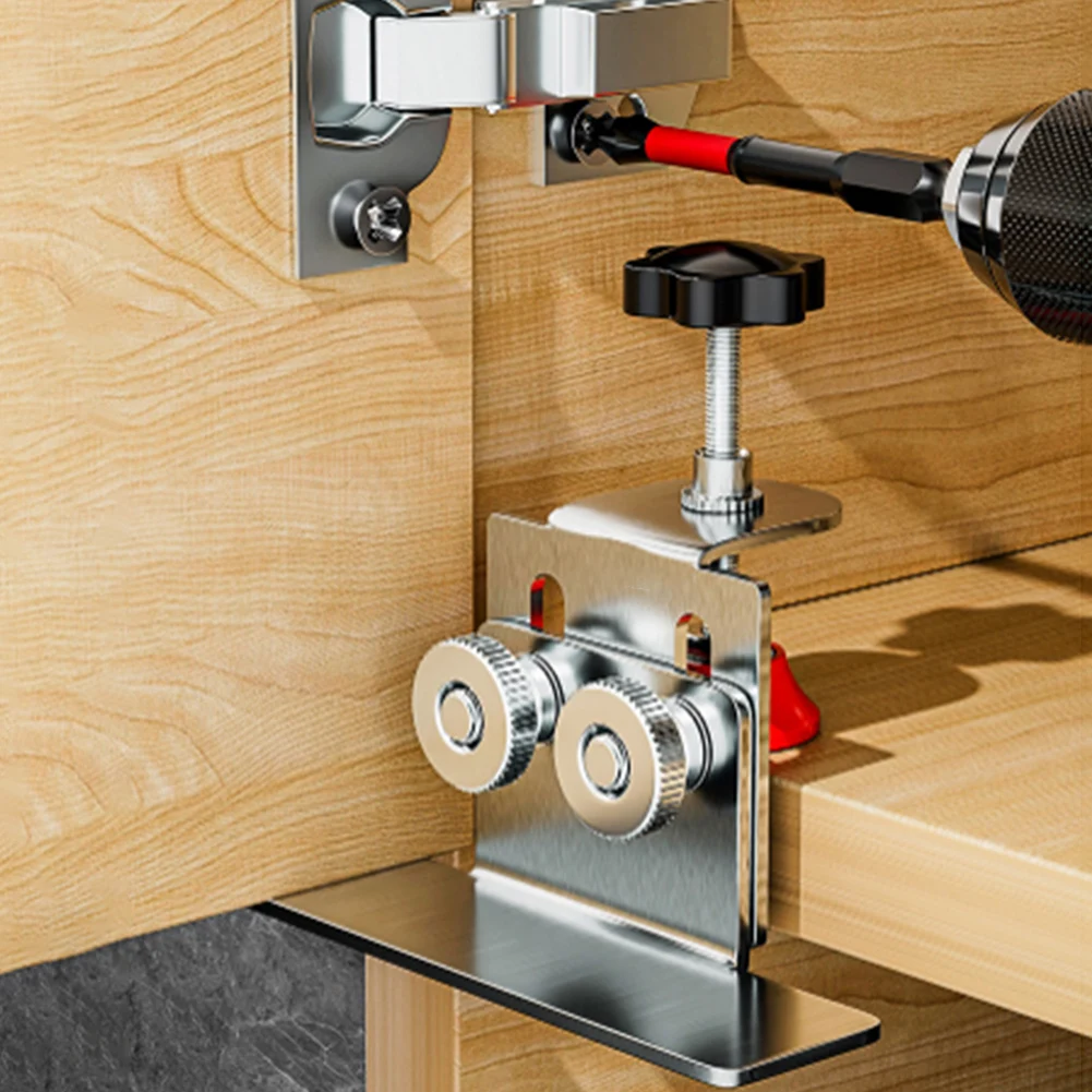 

0-40 мм монтажное приспособление для двери шкафа из нержавеющей стали, инструмент для установки мебели, зажимы для панели ящика, деревообрабатывающий ручной инструмент