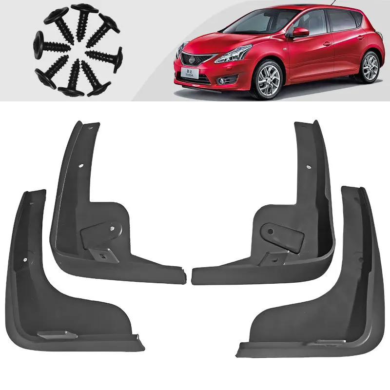 Car Mud Guards Fenders for Nissan Tiida Pular Versa C11 2007-2011 4PCS Mudguards Mudflaps Splash Guards Mud Fender Accessories