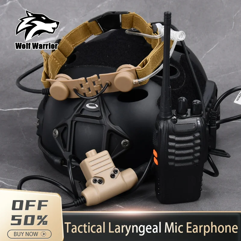 

Tactical Laryngeal Throat Mic Eaphone Headset Microphone Walkie Earpiece Radio U94 PTT For Kenwood BaoFeng UV-5R UV-5X UV-82