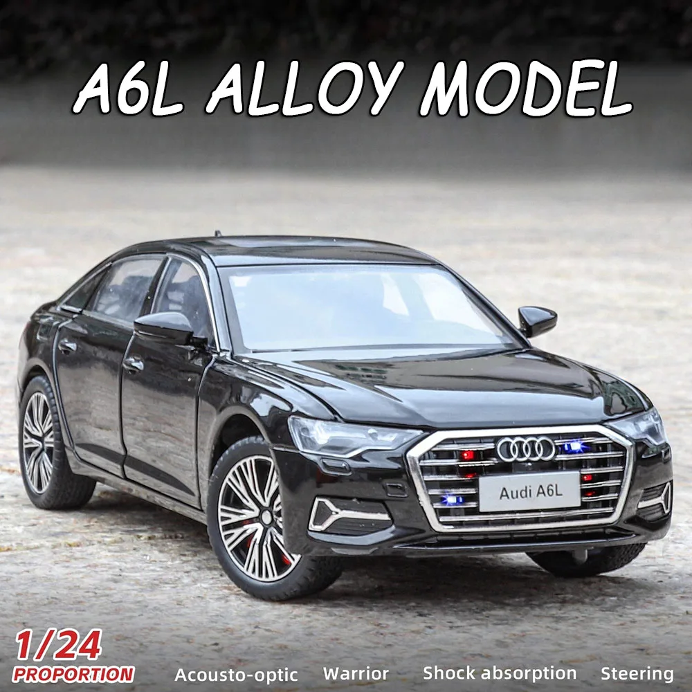 

1:24 A6L RS7, литая под давлением модель игрушки, легкосплавный автомобиль, 6-дверные открытые автомобили, переднее колесо, рулевой светильник, музыкальные миниатюрные модели, подарок для детей