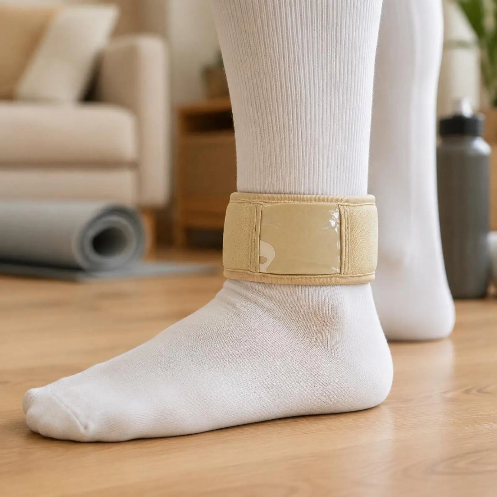 Adjustable Ankle Brace Secure Pedometer Ankle Band Display View Strap Lightweight Step Counter Accessory for Exercise