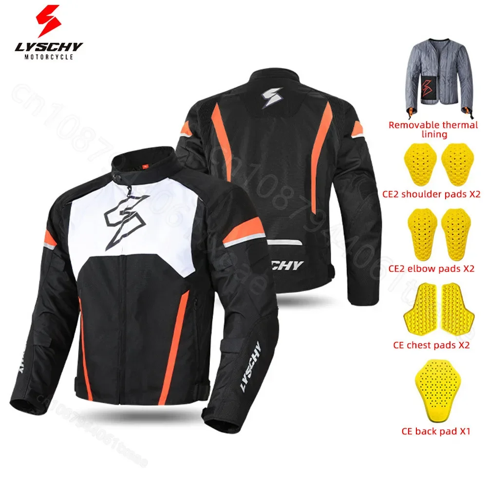 LYSCHY Motorcycle Jacket Autumn Winter Waterproof Windproof Warm Moto Jacket CE Anti-fall Motocross Jacket Rally Suit Men Women