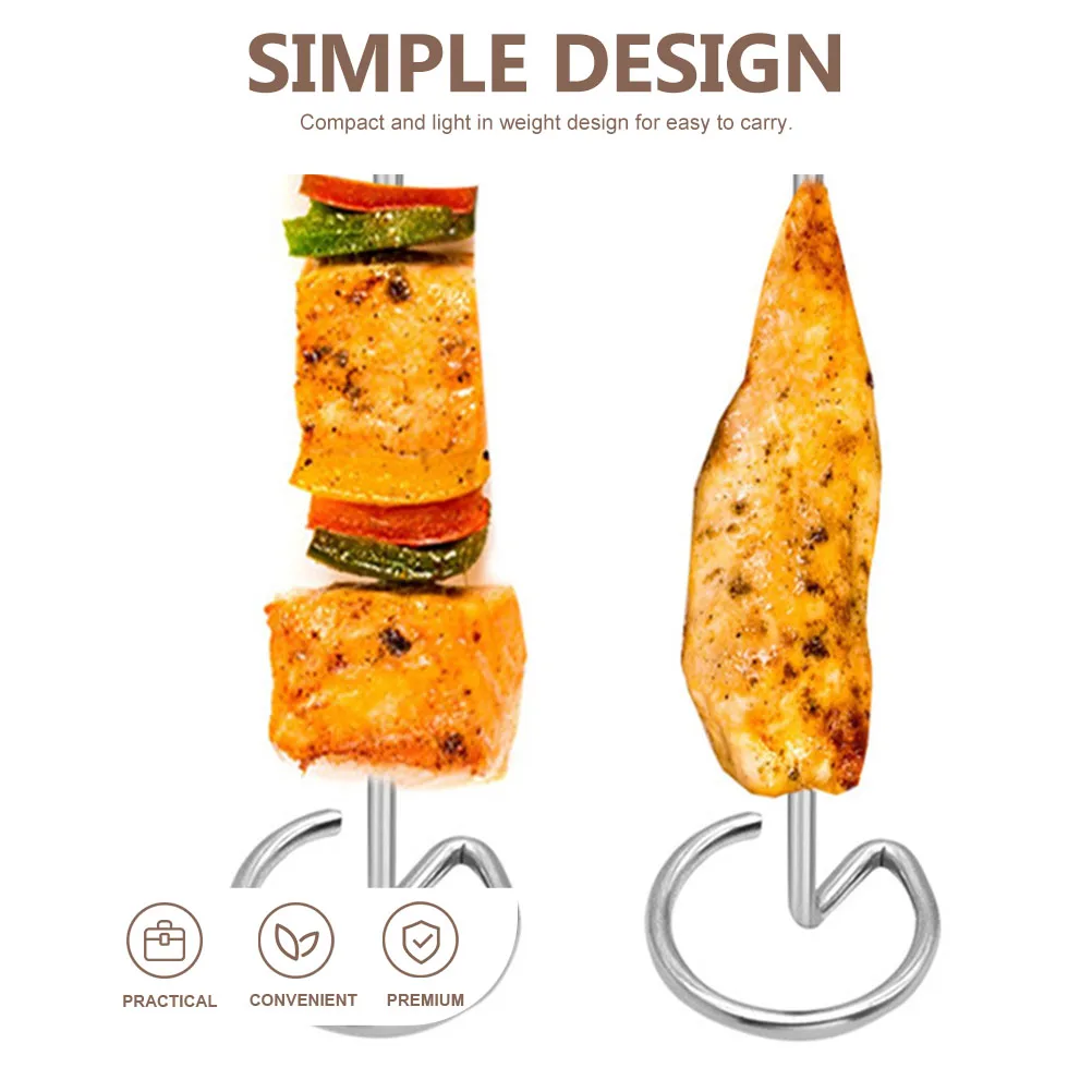 

12Pcs Stainless Steel Vertical Skewers for Bbq Grill Air Fryer Reusable Metal Skewers Meat Vegetable Sticks Air Fryer Skewer